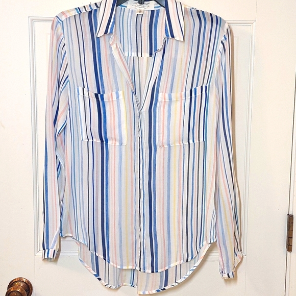 Anthropologie Cloth & Stone Pastel-striped Top, size XS - Picture 2 of 8